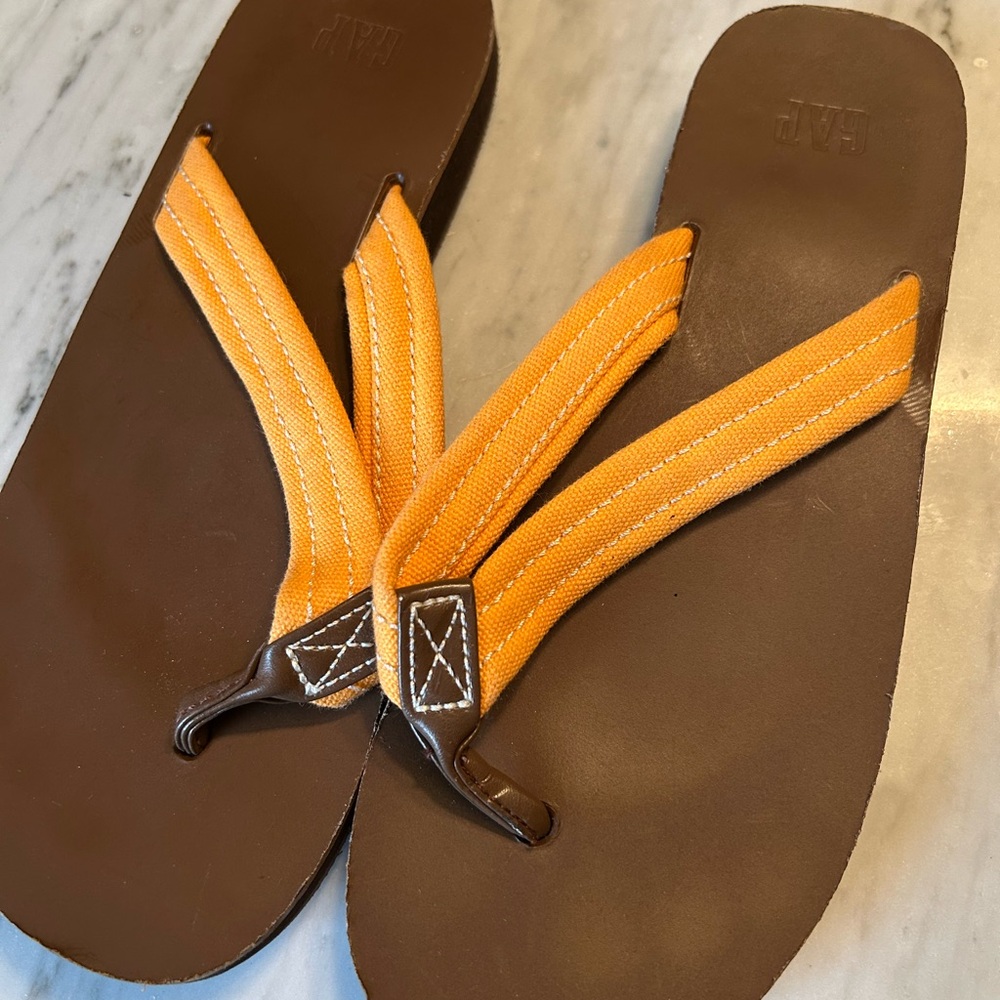 GAP Orange and Brown Sandals
